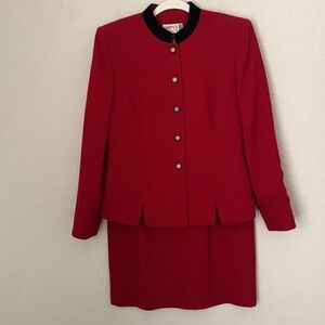 Kasper ASL 2 Piece Suit Petite Skirt Blazer Size 4